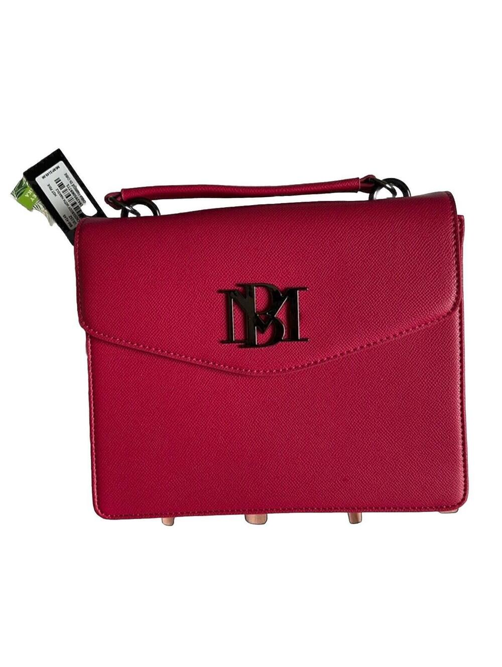 New Badgley Mischka Pink Vegan Leather Messenger Bag Crossbody Purse Retail $149
